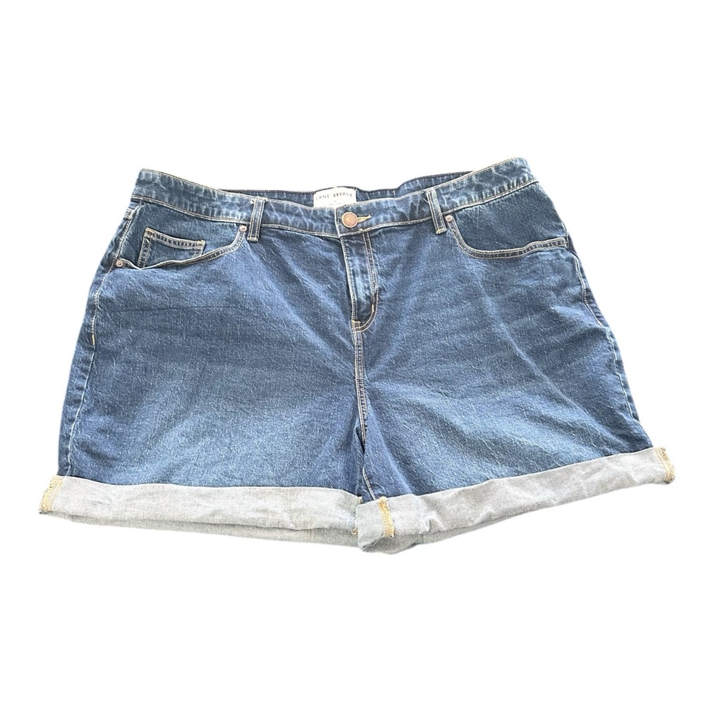 Lane Bryant Cuffed Dark‎ Wash Denim Jean Shorts Size 18